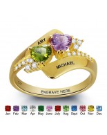 Birthstone Ring, Sterling Silver Personalized Engravable Ring JEWJORI101798